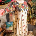 Uo Kimchi Blue Y2k Floral Print Open Back Mini Dress Cream Red Yellow Size S