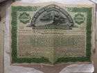 Vintage 1918 Ny Central   Hudson River Railroad Gold Bond Certificate Train ship