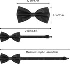 8 Pack Mens Black Bow Ties Pretied Adjustable Satin Formal Tuxedo Bowties