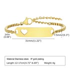 Kids Gold Stainless Steel Heart Id Bracelet Adjustable 12   17cm Curb Chain Gift