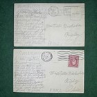 Pair Of 1917 Wwi Army Postcards Field Kitchen Practice March Camp Pike Postmark