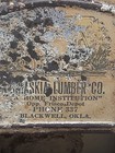 Antique Match Holder Safe Advertising Askin Lumber Co Blackwell Ok 1910-1920s