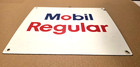 Vintage Mobil Regular Gas Pump Sign - Porcelain - Gasoline Gas Station Oil