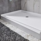 Durable Glossy White Walk In Shower Kit 60  x 36  shower Tray Suit For Bathroom
