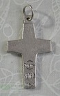 Pope Francis Good Shepherd Cross  Silver Oxide  Silver Tone 30mm Crucifix