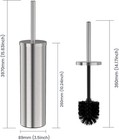 Toilet Bowl Brush And Holder For Bathroom Silver 304 Stainless Steel Deep 