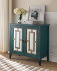 Kings Brand Antique Blue Buffet Server Cabinet   Console Table  Mirrored Doors