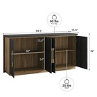 65  Buffet Cabinet With Storage And Decorative Doorsm  espresso Black 