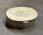 Vintage Celilia Italy Silver Monogrammed Small Vanity Jewelry Trinket Pill Box