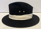Men s Black Fedora Hat 100  Wool Made In Usa  Wpl 5923 Size Medium