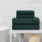 4pk Antimicrobial Assorted Bath And Hand Towel Set Dark Green  Cotton Terry