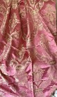 Gorgeous Luminous Antique Vtg French Floral Urn Silk Damask Fabric   Pink Green