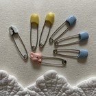 Lot Of 7 Vintage Baby Diaper Safety Pins Yellow Blue White   Pink
