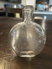 Antique Clear Glass Pumpkin Seed Whiskey Flask Old Rare Very Cool Bottle