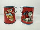Pair Of Vtg Ohio Art Tin Tea Set Pieces  Pitchers  Nostalgic Graphics