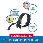 Cable Ties Velcro 25 Pc Reusable 8 x1 2  Wire Office Organization Bundle Straps 