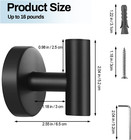 Kruodop Towel Hooks For Bathroom 2 Packs Wall Mount Towel Holder black Matte Wal