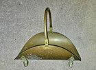 1870   s Antique Solid Brass Wood Carrier holder W ornate Claw Feet Original 