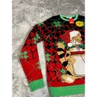 Celebrate Together Christmas Cat Ugly Sweater Red Green Mens Large Drink Pocket