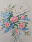 Vtg Greeting Card - Wedding Anniversary -choose Year- Floral  - 1965 Used