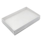 White Swirl With Clear Top Cotton Filled Jewelry Boxes
