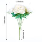 Cream 2 Bushes 18  Artificial Faux Silk Rose Flowers Bouquet Wedding Decorations