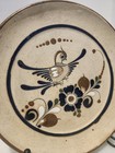 Vintage C a Mexican Handmade Pottery Wall Plate With Bird Floral Folk Art Signed