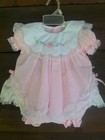 Vintage Nwt Cradle Togs 12m Pink Lace Dress Bloomers 2pc Set Rose So Cute