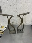  2  Antique Solid Brass Cobbler Shoe Shine Stand Barber Shop Foot Rest 15   