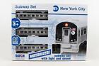 New York Mta New York City 3 Pc  Battery Operated Train Set With Track
