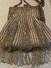 Antique Art Deco Beaded Evening Purse Fringe Flapper Bag Metal Frame