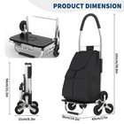 3in1 Folding Shopping Cart Heavy Duty Stair Climbing Dolly Portable Grocery Cart