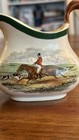 Spode Herring Hunt Green  scalloped  Creamer Taking The Lead