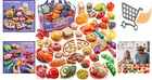 46-piece Pretend Play Food Set With Storage Bag For Creative Kids Cooking