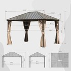Domi 10 x12  Hardtop Gazebo steel Roof Gazebo W aluminum Frame netting curtains