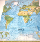 National Geographic The Political And Physical World Map November 1975