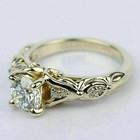 Silver 2 00ct Round Simulated Diamond Women s Engagement Ring 14k Gold Plated