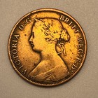 1861 Nova Scotia 1 Cent Km 8 Bronze Queen Victoria World Coin Royal Mint
