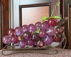 Vintage Purple Lucite Grape Cluster On Driftwood Mid Century Modern W  Stand