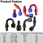 An4 an6 an8 an10 an12 Push On Oil Fuel Line Hose End Fitting 0 45 90 180 Degree