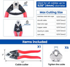 Muzata Cable Cutters Wire Cutters Heavy Duty Stainless Steel Wire Rope Seal 