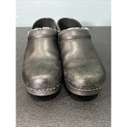 Dansko Professional Black Leather Clogs Womens 38 Work Nursing Shoes Ergo Ortho