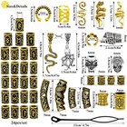 207pcs Viking Hair Jewelry Nordic Runes Tube Beads accessories Kit For Braids   