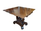 Antique 1850s-1860s American Empire Revival Fold Over Card Game Table Walnut