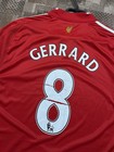 Gerrard  8 Liverpool Adidas 2008 09 Home Soccer Jersey - Size L Red