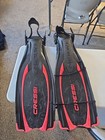 Cressi Reaction Scuba Diving Snorkeling Fins Open Heel Red And Black Size L-xl