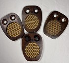 Vintage Wooden Owl Coasters With Cork And Holder Set Of 4 Mcm Euc Boho
