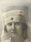 Antique Photo Red Cross Nurse 1900s Pretty Woman Medical Military  d