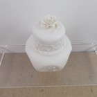 Cybis Parian Porcelain Rose Powder Jar 4 5  Tall Vgc