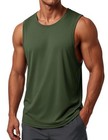 Men s Tank Tops Sleeveless Workout Gym Shirts Dry Fit Muscle Medium Army Green